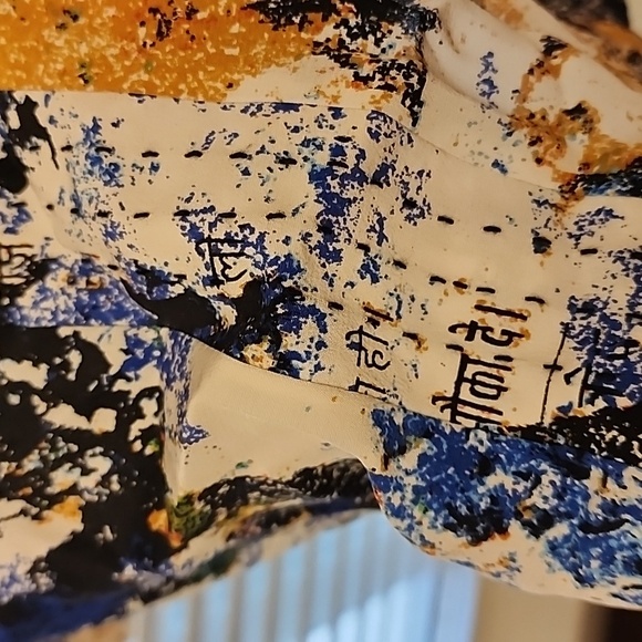 Tory Burch Womens 4 Eileen Silk de Chine Tunic Top Wally Print Stitch Size 14 - Picture 3 of 9